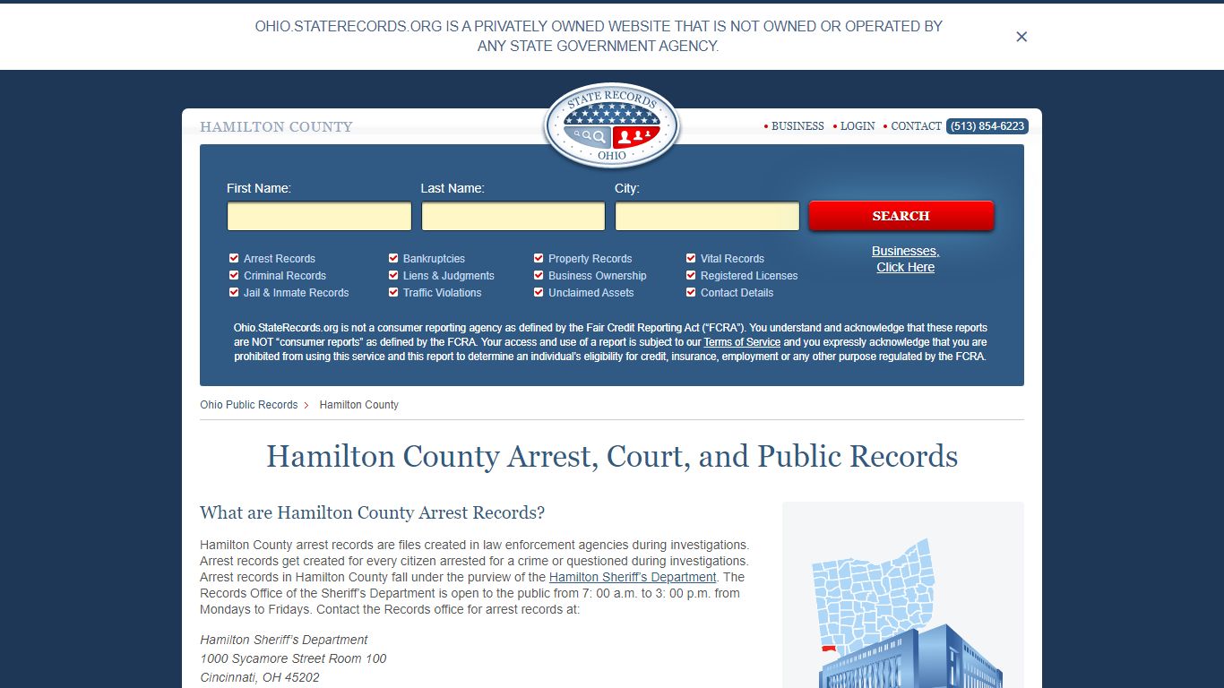 Hamilton County Arrest, Court, and Public Records